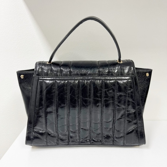 Michael Kors Whitney Large Quilted Crackle Leather Satchel Black - Picture 9 of 13